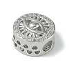 Rack Plating Brass Micro Pave Clear Cubic Zirconia Beads KK-A220-07P-2
