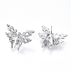 Brass Stud Earring Findings KK-N216-406P-1