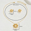 Elegant New Chinese Style Jewelry Set with Zirconia Flower Necklace and Earrings. GP6160-1