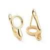 Brass Hoop Earring Findings with Latch Back Closure KK-D086-11G-2