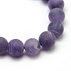 Frosted Natural Amethyst Round Bead Strands G-M064-6mm-13-2