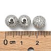 CZ Brass Micro Pave Grade AAA Clear Color Cubic Zirconia Round Beads KK-O065-8mm-05P-NR-2