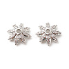 Brass Micro Pave Clear Cubic Zirconia Bead Caps KK-G420-31P-1