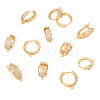 12Pcs 6 Styles Brass Micro Pave Cubic Zirconia Hoop Earring Finding KK-TA0002-57-2