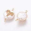 Natural Pearl Links connectors PEAR-F012-03G-A-2