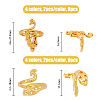 DICOSMETIC 16Pcs 8 Styles Alloy Peacock Cuff Ring Settings for Rhinestone RJEW-DC0001-16-2