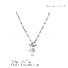 Minimalist Imitation Pearl Rice Pendant Stainless Steel PaPerclip Chain Necklaces for Everyday Women's Wear LS-OX8079-1-2