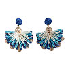 Bohemian Raffia Dangle Stud Earrings WG28A37-04-2