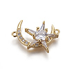 Brass Micro Pave Cubic Zirconia Links X-ZIRC-L078-024G-NR-1