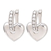 Brass Micro Pave Clear Cubic Zirconia Hoop Dangle Earrings EJEW-G471-30C-P-4