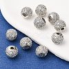 Round Brass Micro Pave Cubic Zirconia Beads LS-X-ZIRC-N016-01P-8mm-5
