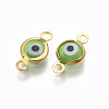 Handmade Evil Eye Lampwork Links connectors STAS-T041-02G-2