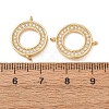 Brass Micro Pave Clear Cubic Zirconia Connector Charms CU-CBA4579-11G-2