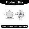 72Pcs 2 Colors Stainless Steel Ear Nuts STAS-HS0001-66-2
