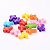 Mixed Color Chunky Acrylic Cross Beads X-SACR-436-M-3