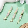 3Pcs 3 Styles Natural Rose Quartz Faceted Round Beaded Pendants PALLOY-JF03604-03-1