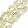 Electroplate Transparent Glass Beads Strands EGLA-N006-028-A03-1