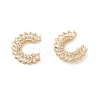 Rack Plating Brass Micro Pave Cubic Zirconia Stud Earrings for Women EJEW-H091-37G-2