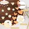 180Pcs 3 Styles Undyed Unfinished Wood Links WOOD-CJ0002-24-3