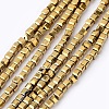 Electroplate Crystal Glass Faceted Cube Beads Strands X-EGLA-F013-A02-1