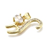 Rack Plating Brass Micro Pave Cubic Zirconia Pendants KK-K401-72G-2