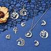 80Pcs 8 Styles Moon Theme Tibetan Style Alloy Pendants FIND-CJ0005-60-6