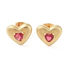 Rack Plating Brass with Cubic Zirconia Stud Earrings for Women EJEW-G394-05G-02-2