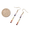 Natural Mixed Stone Round Dangle Earrings EJEW-JE06667-01-4