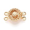 Rack Plating Flower Brass Box Clasps KK-QA183-99G-1