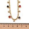 304 Stainless Steel Pave Cubic Zirconia Colorful Round Tassel Ball Chain Bib Necklaces for Women NJEW-D350-01G-3