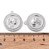 Brass Micro Pave Clear Cubic Zirconia Pendants KK-F871-40P-3