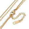 Crystal Rhinestone & Cross Pendants Double Layer Necklace NJEW-G074-55G-4