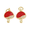Brass Micro Pave Cubic Zirconia Charms KK-C114-07G-1