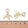 Brass Micro Pave Clear Cubic Zirconia European Dangle Charms KK-N287-33C-G-3