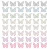 48Pcs 8 Colors Double Layered 3D Butterfly Polyester Embroidery Ornament Accessories PATC-FG0001-62-1