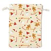 Christmas Theme Cloth Printed Storage Bags ABAG-F010-02B-04-1