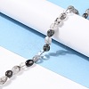 Natural Tourmalinated Quartz/Black Rutilated Quartz Beads Strands G-G018-60-4