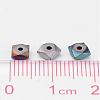 Frosted Square Electroplate Non-Magnetic Synthetic Hematite Beads X-G-P046-08-4