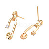 Brass Stud Earring Findings KK-N232-340-2