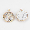 Synthetic Howlite Pendants G-S292-10L-G-1-2