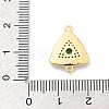 Brass Micro Pave Clear Cubic Zirconia & Shell Connector Charms KK-M303-03G-12-3