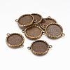 Zinc Alloy Cabochon Connector Settings PALLOY-A15774-AB-FF-1