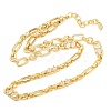 7MM Brass Pave Cubic Zirconia Figaro Chain Necklaces NJEW-D324-05G-07-3