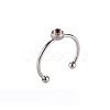 Non-Tarnish 201 Stainless Steel Cuff Pad Ring Settings X-STAS-S080-042A-P-1