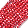 Electroplate Opaque Solid Color Glass Beads Strands EGLA-XCP0001-21-1