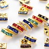 Brass Rhinestone Spacer Beads RB-A013-6x6-G-1