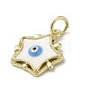 Evil Eye Enamel Shell Pendants KK-E092-26G-03-2