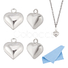 4Pcs 925 Sterling Silver Heart Charms STER-HY0001-11-1