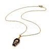 Halloween Theme 304 Stainless Steel Black Enamel Coffin with Skull Pendant Necklaces for Men LS-NJEW-Z090-01G-2