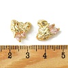 Brass Heart Charms KK-D092-02G-01-2